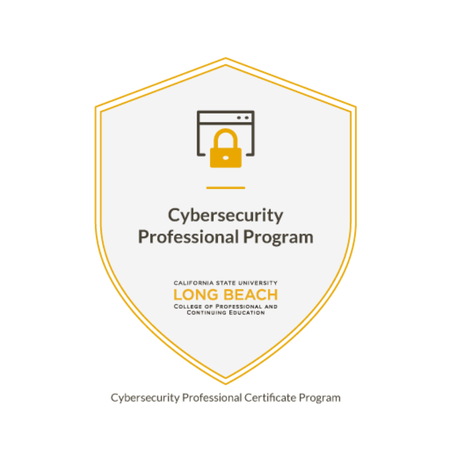 CSULB Cybersecurity Professional Certificate Program badge